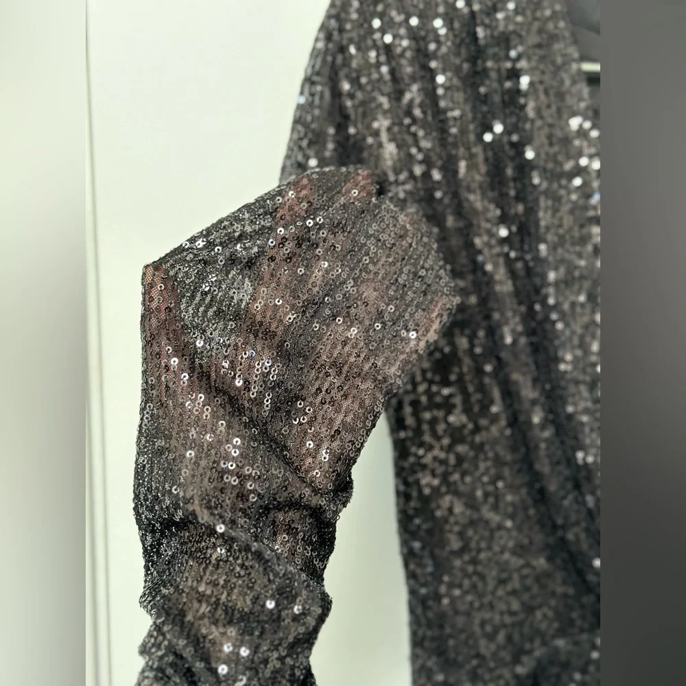 RAMY BROOK Reba Sequin V-Neck Cocktail Party Evening Mini Wrap Dress Size 8 NWT - Picture 13 of 14